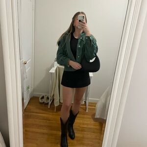 Nautica Forest Green Button-Front vintage Jean Jacket